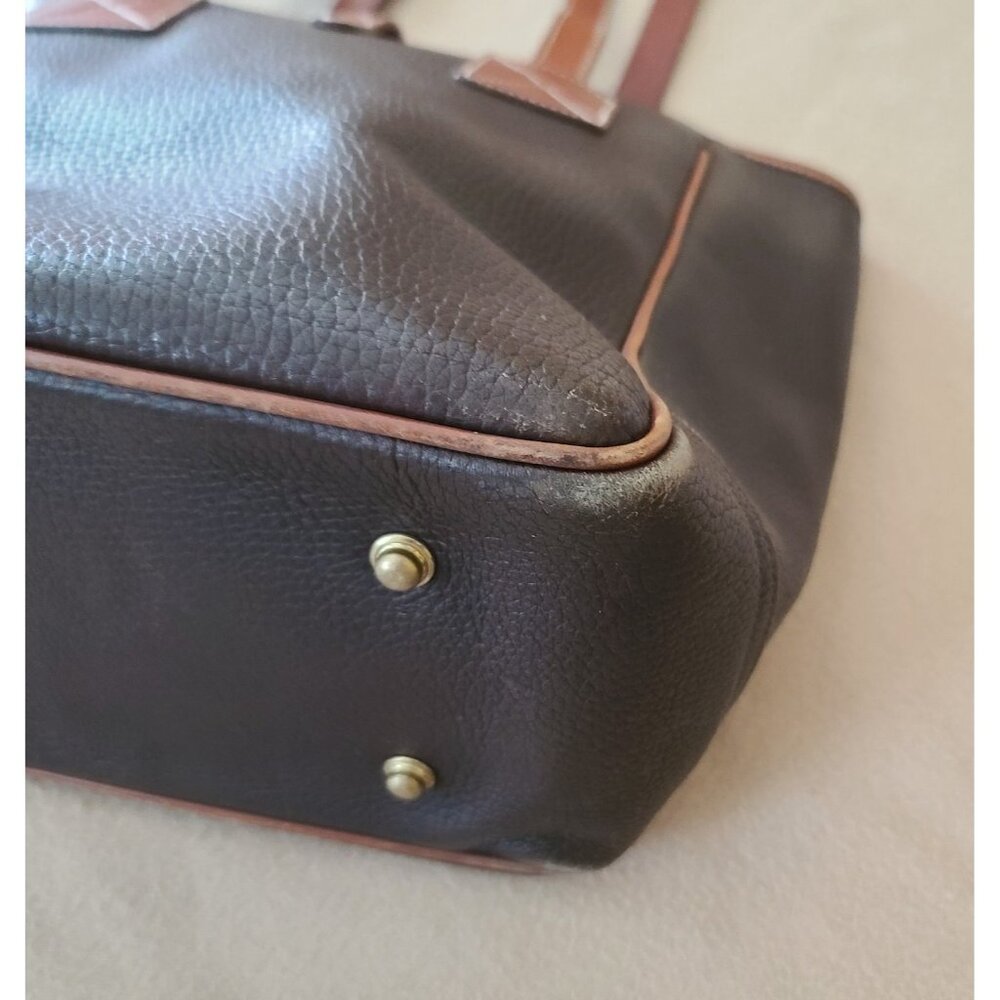 Vintage Dooney & Bourke AWL Leather Tote Brown w Buckle Closure Made In USA - Picture 11 of 16
